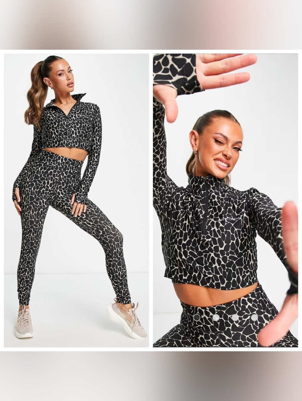 Pink Soda Sport 1/4 Zip Cropped Long Sleeve Active Top ONLY